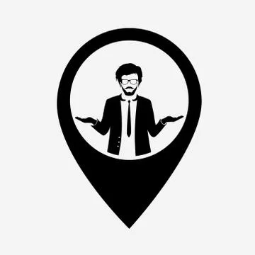 Businessman web pointer icon Stock Illustration
