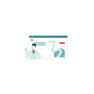 Businessman webpage Stock Illustration