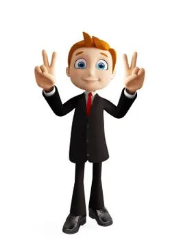Businessman with win pose Stock Illustration