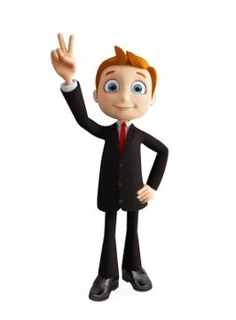 Businessman with win pose Stock Illustration