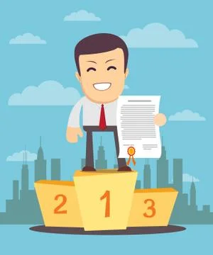 Businessman won. Vector Stock Illustration