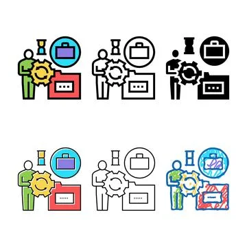 Businessman work designs optimize color icon vector Stock Illustration