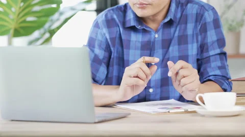 Businessman work form home Video stock 156042886
