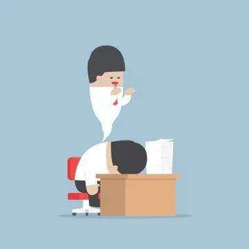 Businessman work hard until dead Illustrazione stock
