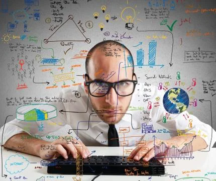 Businessman work Stock Illustration