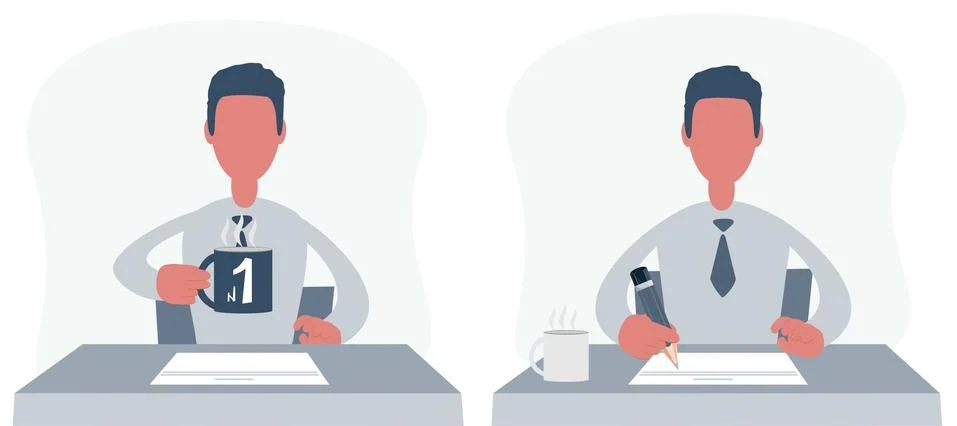 Businessman at work Stock Illustration