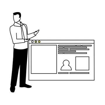Businessman in the work office making presentation 스톡 일러스트