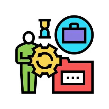 Businessman work optimize color icon vector illustration Stockillustratie