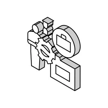 Businessman work optimize isometric icon vector illustration Stockillustratie