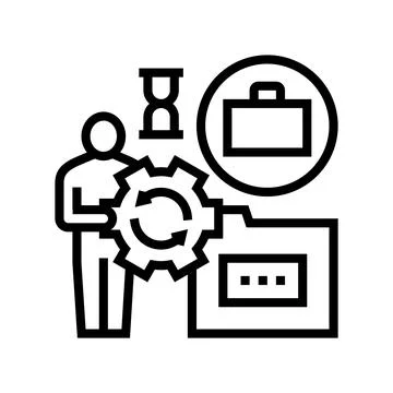Businessman work optimize line icon vector illustration Stock Illustration