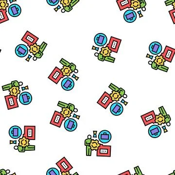 Businessman work optimize vector seamless pattern Stockillustratie