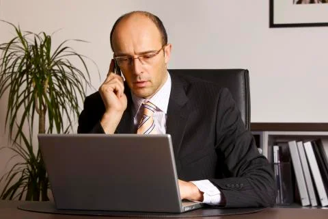 Businessman at work. Foto stock