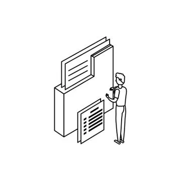 Businessman worker with folder documents Stock Illustration