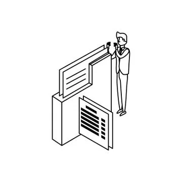 Businessman worker with folder documents Stock Illustration