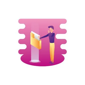 Businessman worker with folder documents Stock Illustration