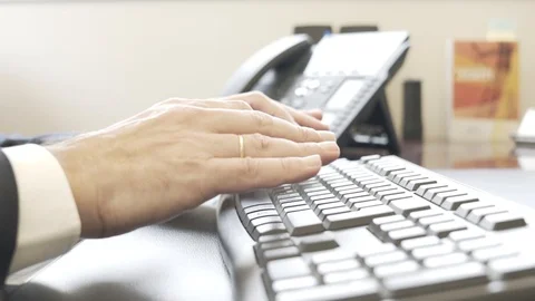 Businessman working and typing on computer. executive ceo at work Stock Footage 99971570