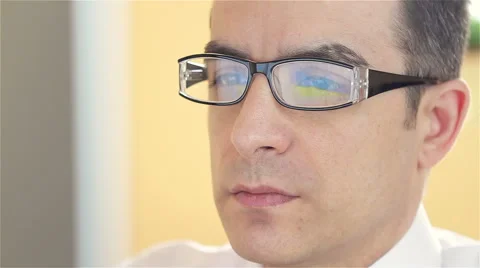 Businessman working on computer Stock Footage 61341781