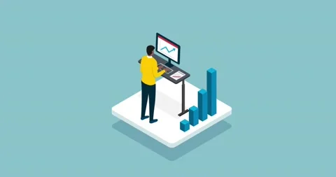 Businessman working with a computer Stock Footage 134672576