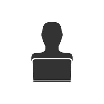 Businessman Working on Computer icon flat Stock Illustration