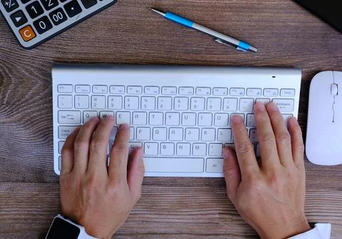 Businessman working on computer with idea innovation and inspiration concept Stock Photos