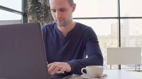 Businessman working on computer nap laptop Stock Footage 73363876