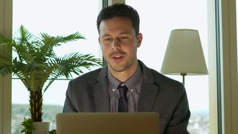 Businessman Working on Computer in Office Stock-Footage 87712568