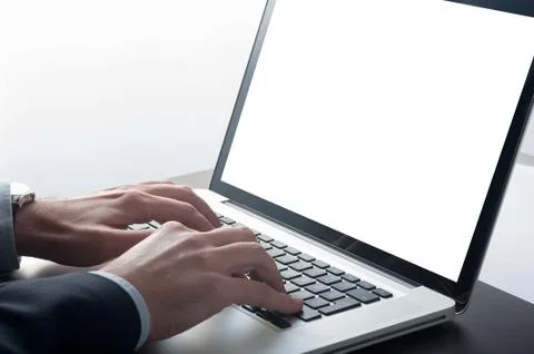Businessman  working with the computer Stock Photos