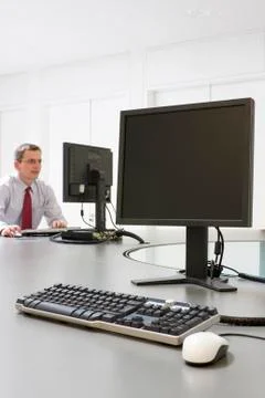 Businessman working with computer Фото