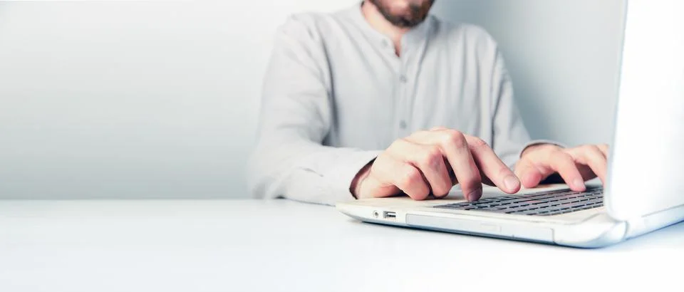A businessman working with a computer Stock Photos