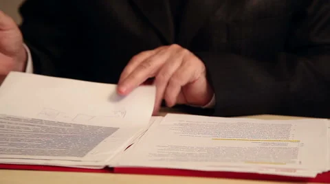 Businessman working with documents, close-up of hands 2 Stock-Footage 43484977