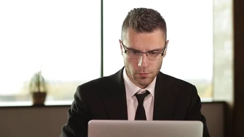Businessman working with documents in the office Video stock 70839224