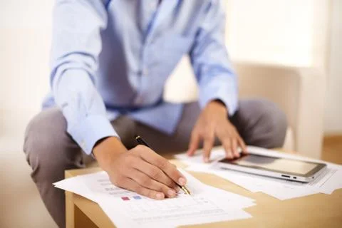 Businessman working with documents Stock Photos
