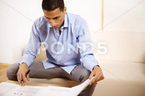 Businessman working with documents Stock Photos