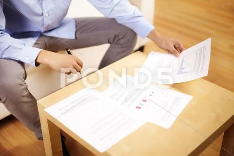 Businessman working with documents Stock Photos