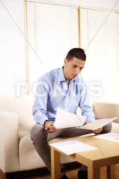 Businessman working with documents Stock Photos