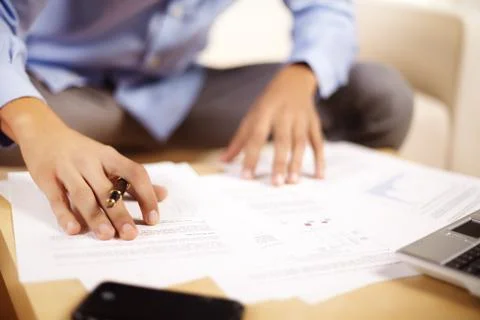 Businessman working with documents Stock Photos