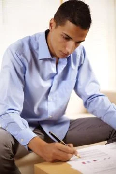 Businessman working with documents Stock Photos