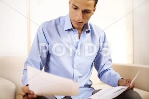 Businessman working with documents Stock Photos