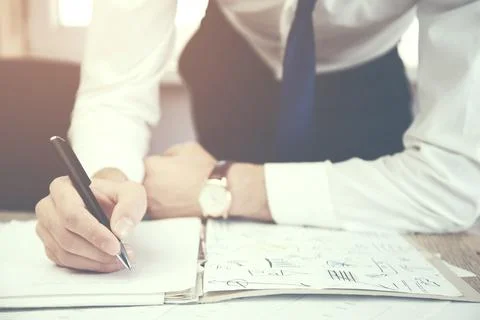 Businessman working on documents Stock Photos