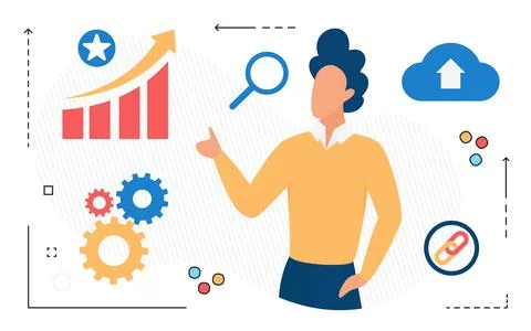 Businessman working on financial analytics, chart graph bar growth, stock market Stock Illustration