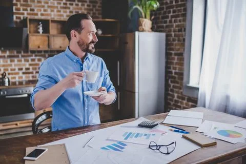 Businessman working with financial documents Stock Photos