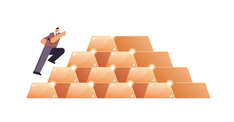 Businessman working on financial money platform investor analyst running over Illustrazione stock