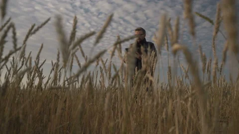 Businessman is working with the help of agro application on smartphone. Video stock 164707393