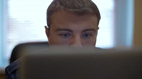 Businessman Working With His Computer In The Office, Shallow DoF Stock Footage 69065876