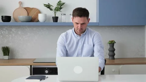 Businessman working from home programming writing code developing software. Stock Footage 150295488