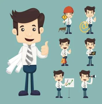 Businessman working Иллюстрация