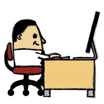 Businessman working Stock Illustration