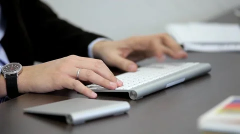 Businessman Working on the Keyboard Video stock 47977672