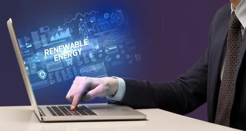 Businessman working on laptop concept 스톡 사진