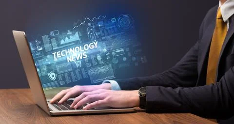 Businessman working on laptop concept 스톡 사진